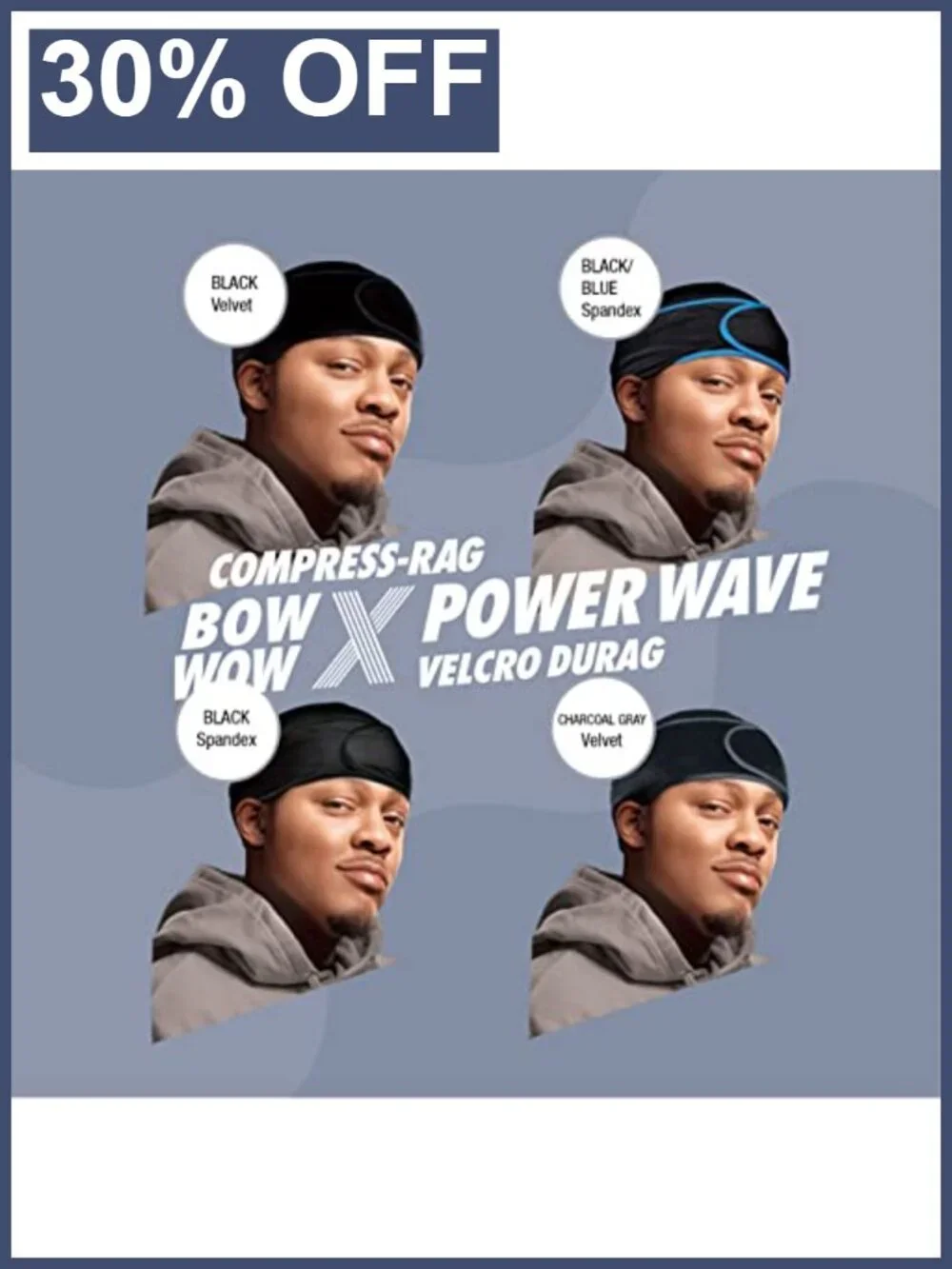 Spandex Wave Cap Adjustable Compression Durag for 360 Waves Locs Braids